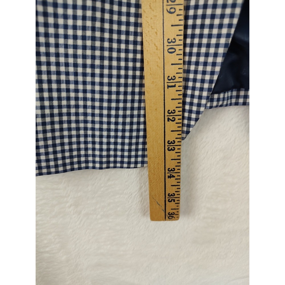 Tommy Hilfiger Sport Coat Mens 46L Gingham Plaid Two Button Blazer Blue White - Picture 7 of 10